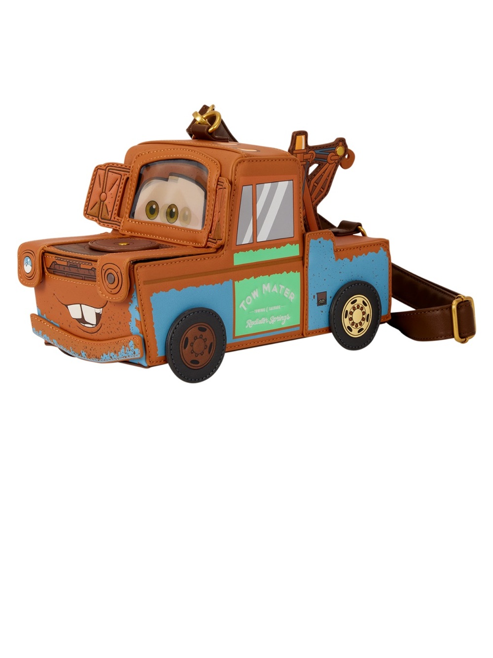 Loungefly Cars 20th Anniversary Tow Mater Figural Crossbody Bag